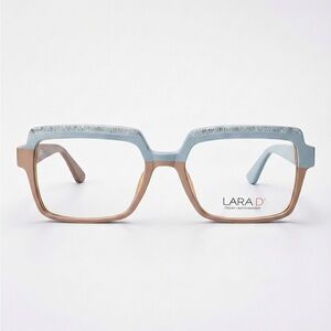 LARA Dual-Tone Eyeglasses with Rhinestone Accents made in Italy